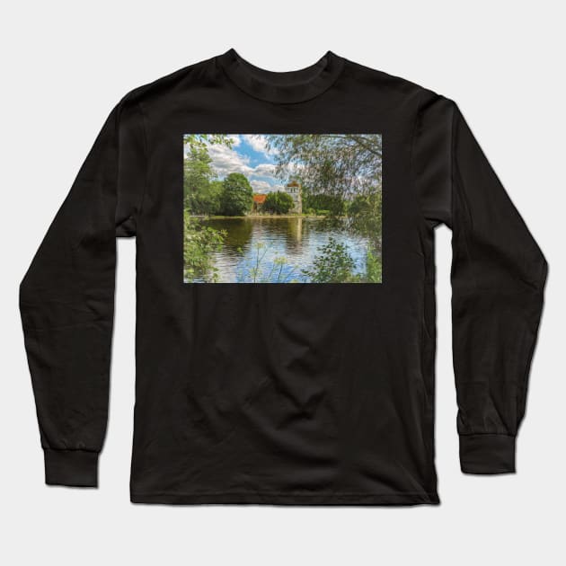 Across The Thames To Bisham Church Long Sleeve T-Shirt by IanWL